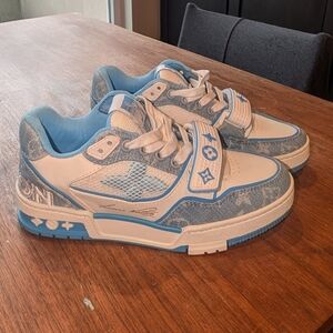Louis Vuitton Blue Denim Monogram Sneakers – Size 36